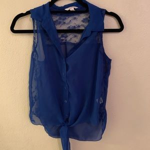 Tie front tank top